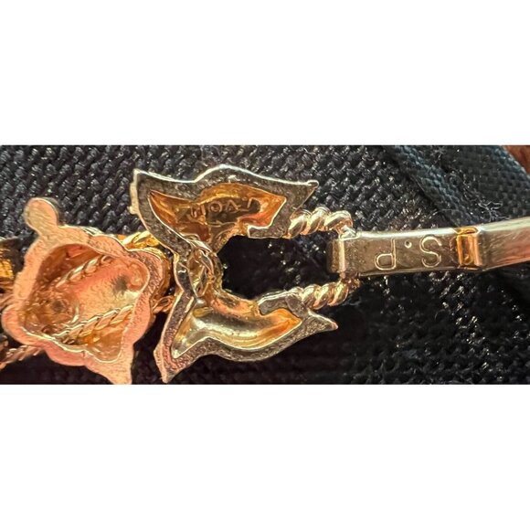 Vintage Signed S.P. Gold Tone Sliding Christmas Charm Bracelet 6.5” - Picture 6 of 6